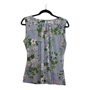 Calvin Klein Sleeveless Floral Blouse - Periwinkle Blue